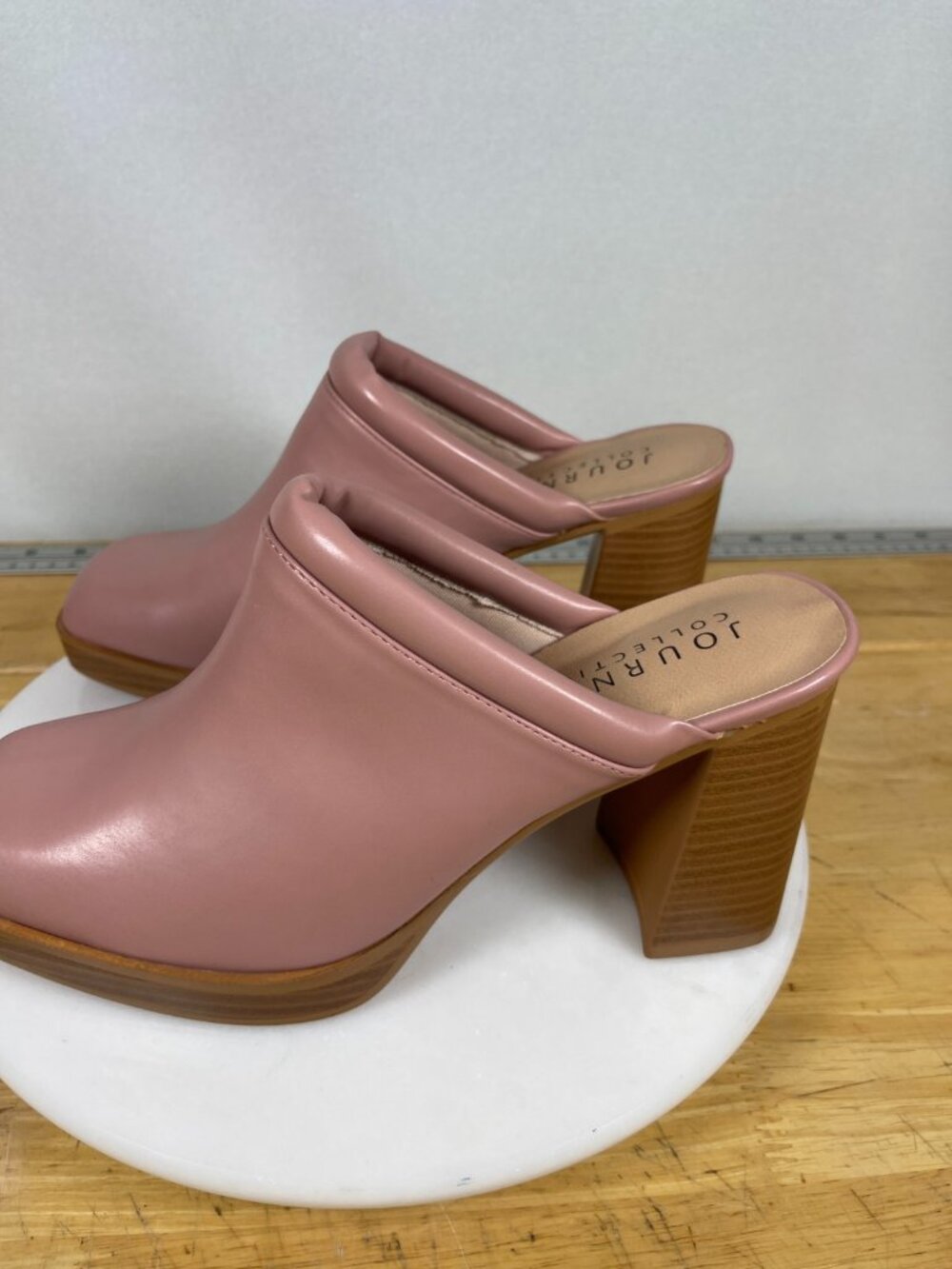Journee Collection Izara Mule Clogs Rose Pink Womens 8.5 Block Heel - Picture 2 of 12